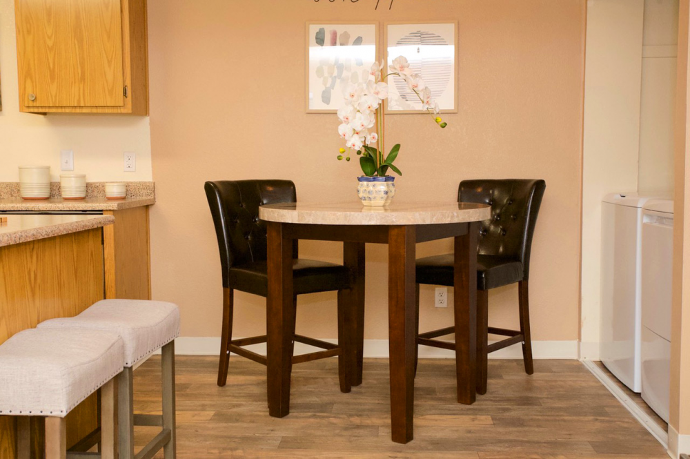 Take a tour today and view Living, kitchen, dining 4 for yourself at the Walnut Village Apartments